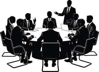 Business Meeting Silhouette Illustration