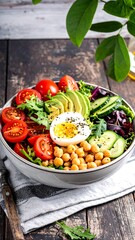 Colorful vibrant salad bowl