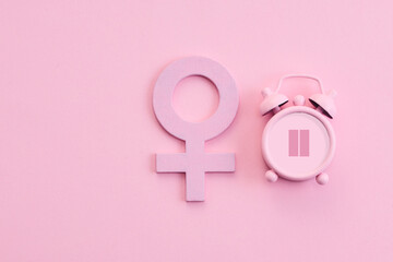 Menopause concept. Minimal concept hormone replacement therapy