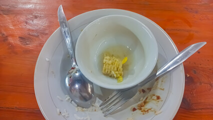 leftover of sayur asem or tamarind soup. indonesia healthy food