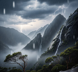 sunset in the mountains