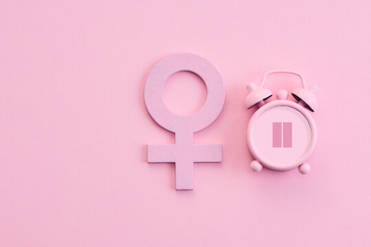 Menopause concept. Minimal concept hormone replacement therapy