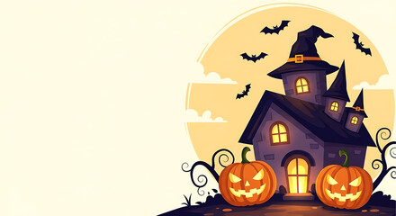 Fototapeta premium halloween illustration with empty space 