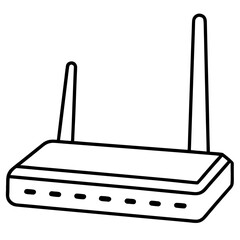 Wi-Fi router line art vector
