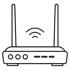 Wi-Fi router line art vector