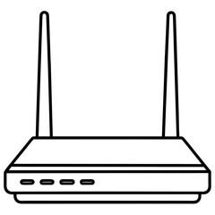 Wi-Fi router line art vector