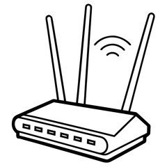 Wi-Fi router line art vector