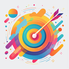 Abstract Colorful Target with Arrow Graphic Design