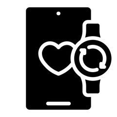 Device sync icon glyph style vector illustration