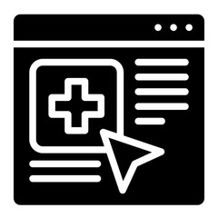 Obraz premium Online health icon glyph style vector illustration