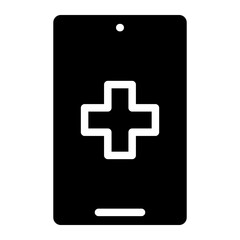 Fototapeta premium Mobile health app icon glyph style vector illustration