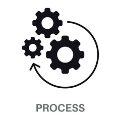 Process Silhouette Glyphs Concept Simple Style Design Vector