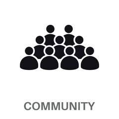 Community Silhouette Glyphs Concept Simple Style Design Vector