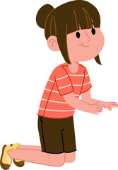 Smiling Girl Kneeling