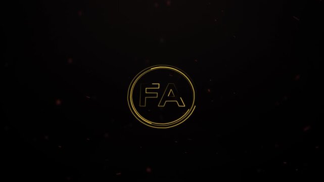 Elegant Golden Logo Animation FA Monogram Reveal