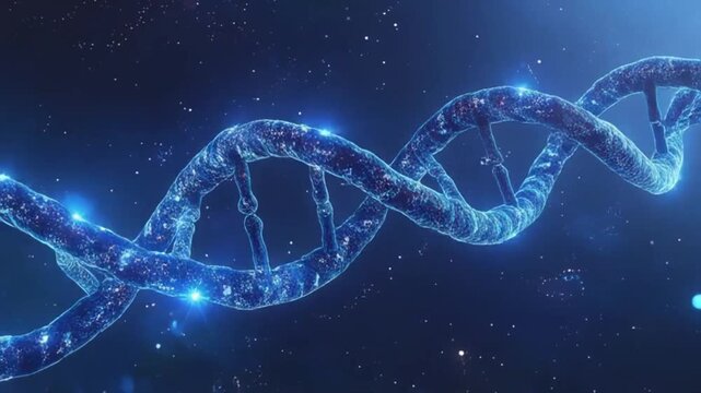 Abstrakter DNA-Strang in Blau