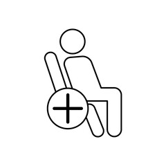 Patient icon outline editable stroke line drawing eps.