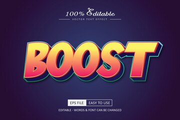 Boost Text Effect 3D Cartoon Editable