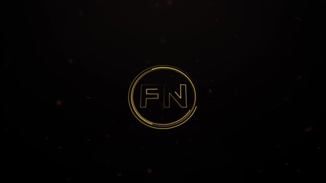 Golden Initials FN Logo Animation