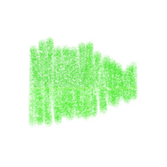 Hand drawn green crayon scribble shade on transparent background 