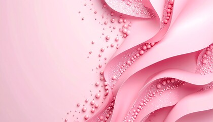 Soft pink paper waves with pearls