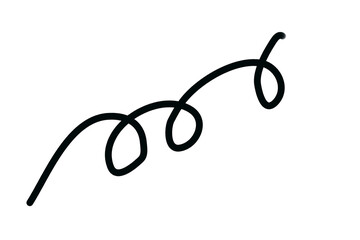 Black hand drawn curly doodle line