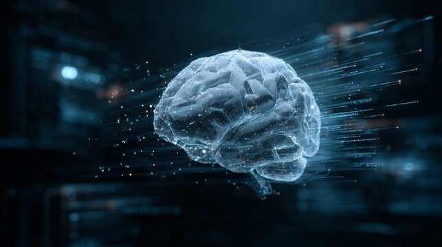 Futuristic digital brain representation with neural connections