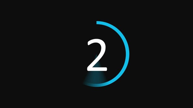 Modern countdown timer 1-5, video animation with numbers