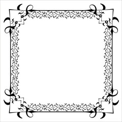 Vintage Ornamental Frame – Elegant Black Vector Border, JPG, 300 DPI 