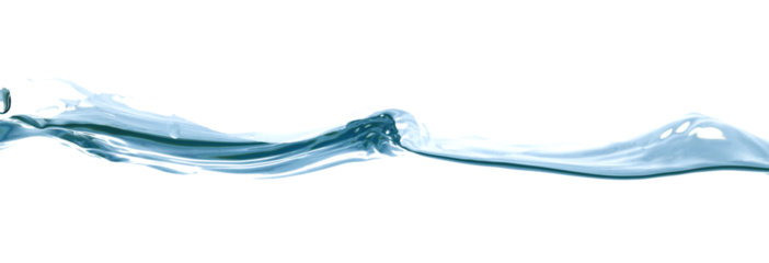 Water wave, isolated on transparent background close-up, clean drinking water concept