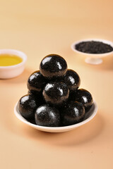 Black Sesame Seed Balls High Nutritional Pure Dietary Instant Healthy Asian Food Snack