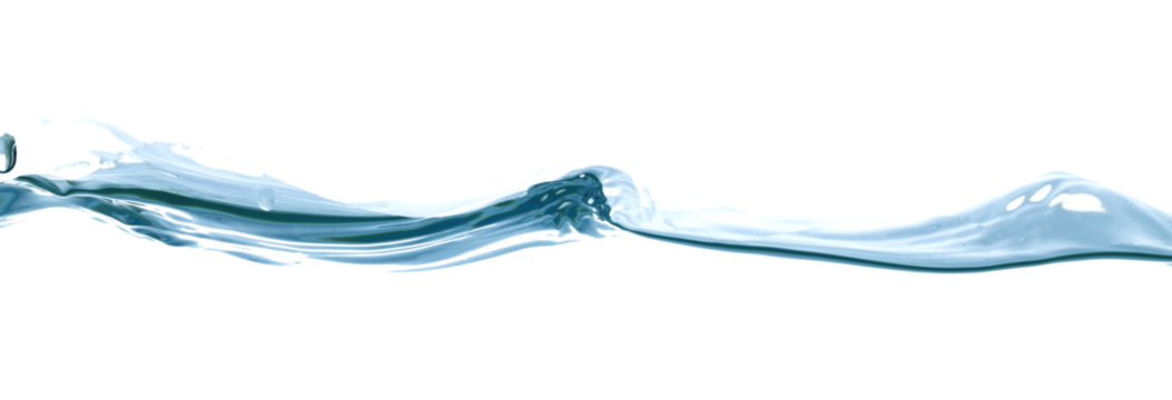 Water wave, isolated on transparent background close-up, clean drinking water concept