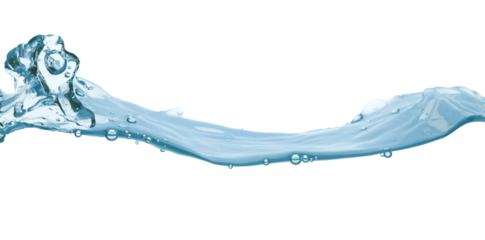 Water wave, isolated on transparent background close-up, clean drinking water concept