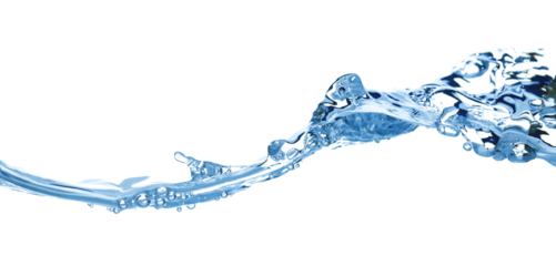 Water wave, isolated on transparent background close-up, clean drinking water concept
