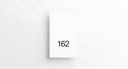 Minimalist White Vertical Card Displaying Black Number 162