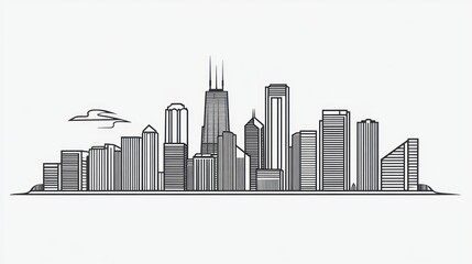 Obraz premium Cityscape outline illustration