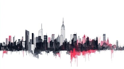 Abstract cityscape skyline
