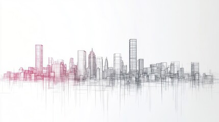 Obraz premium Cityscape architectural drawing