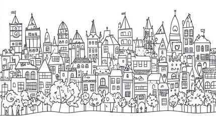 Cartoon cityscape illustration