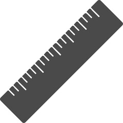Fototapeta premium A dark gray ruler with markings is shown at an angle.