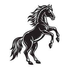 Majestic horse silhouette in dynamic pose