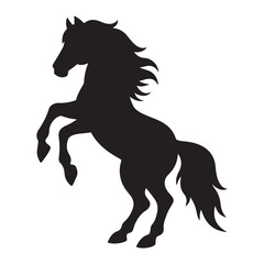 Majestic horse silhouette in dynamic pose