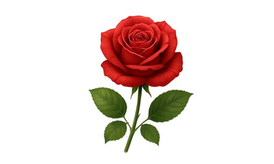 red rose isolated on white
