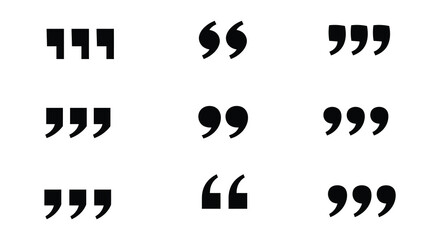 Variations of quotation marks in black against a white background displayed