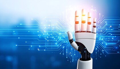 Robotic hand interacting with digital circuitry