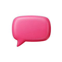 Pink 3D Speech Bubble Icon chat message