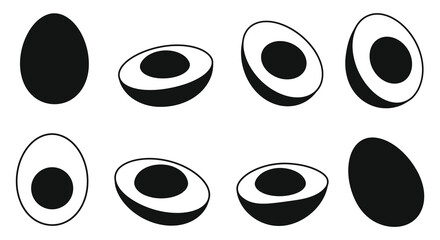 Optical illusion featuring a series of black and white oval shapes