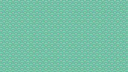Seamless fan pattern background in mint green and gray for textile and web design decor