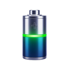 Battery with Green Charge Indicator Keywords: battery, power, energy, charge, indicator, green