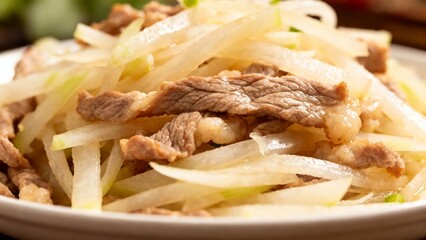 Premium Stir - Fried Pork with Radish Strips, Ideal for Chinese Cuisine Aficionados and Home Cooking Enthusiasts
​